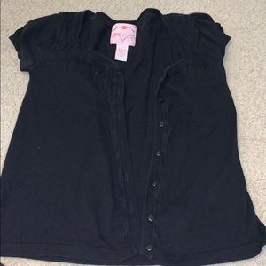 Girls short sleeve button up cardigan